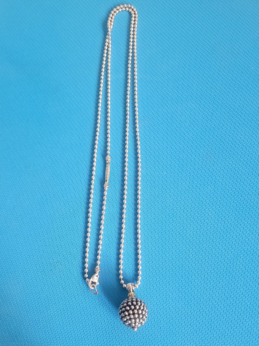 LAGOS Sterling Silve 18K Gold Caviar Ball Pendant Necklace